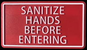 Sanitize hands plaque